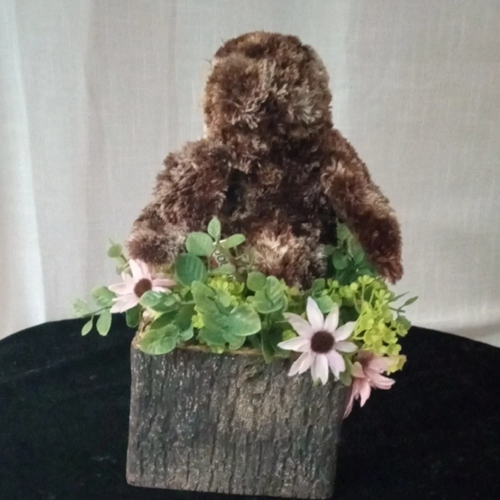 Charming Brown Owl Figurine with Green Accents